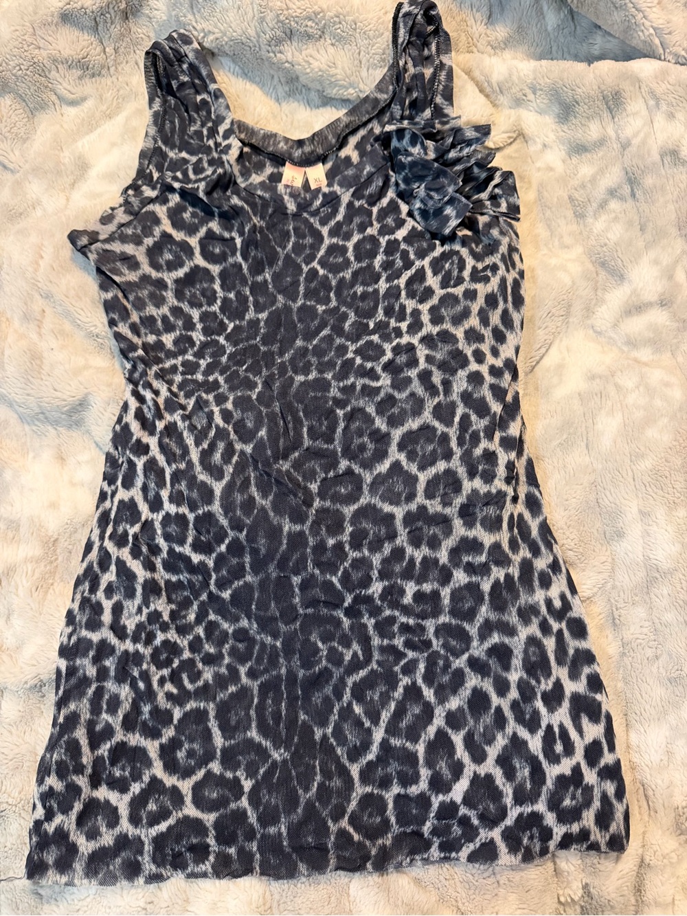 Sweet Pea Double Lined Mesh Tank Top w/Flower Embelishment